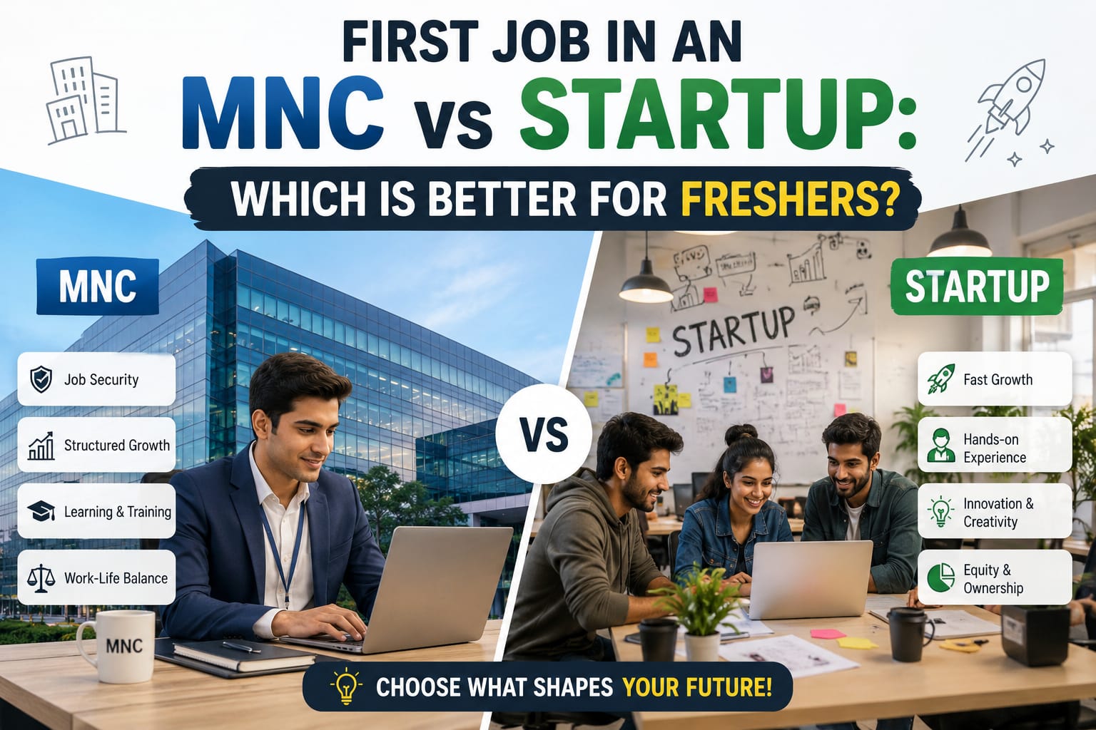 First Job in an MNC vs Startup: Which Is Better for Freshers?